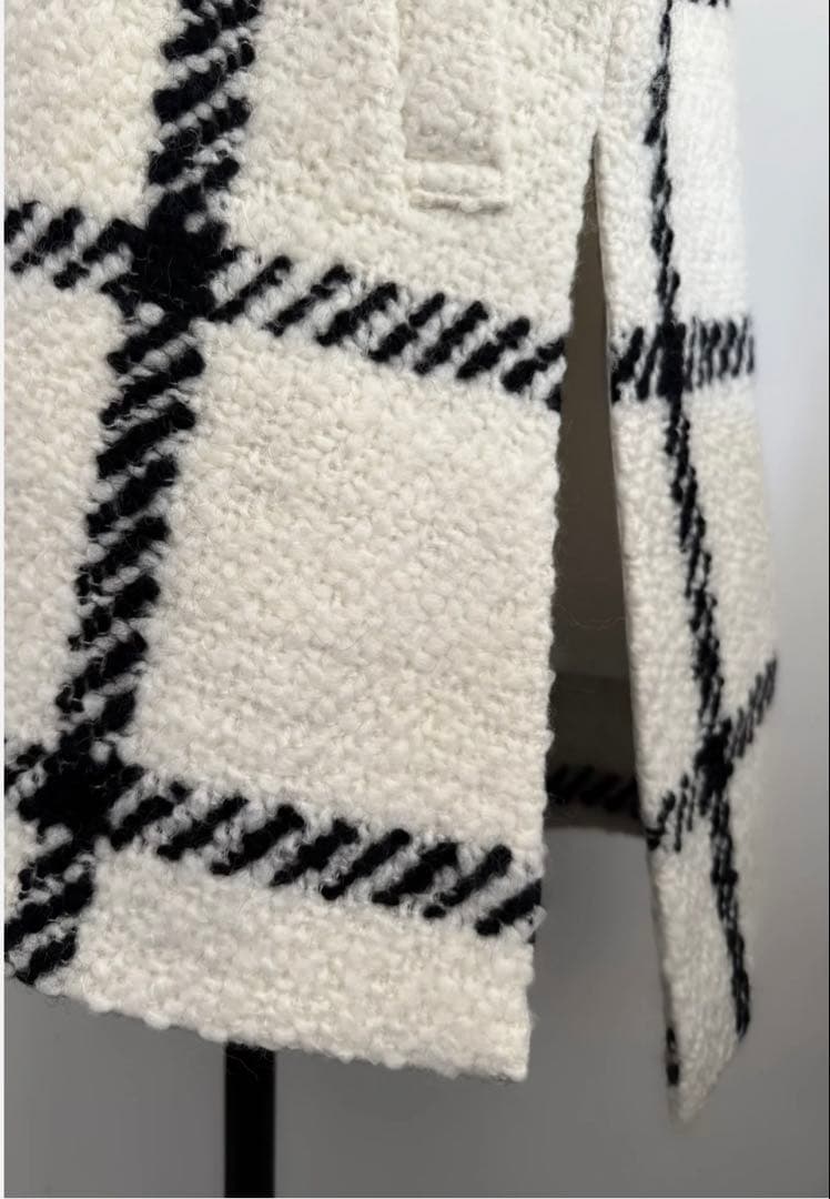 sheller シェリエ ジレコート 極美品 ビックチェック柄