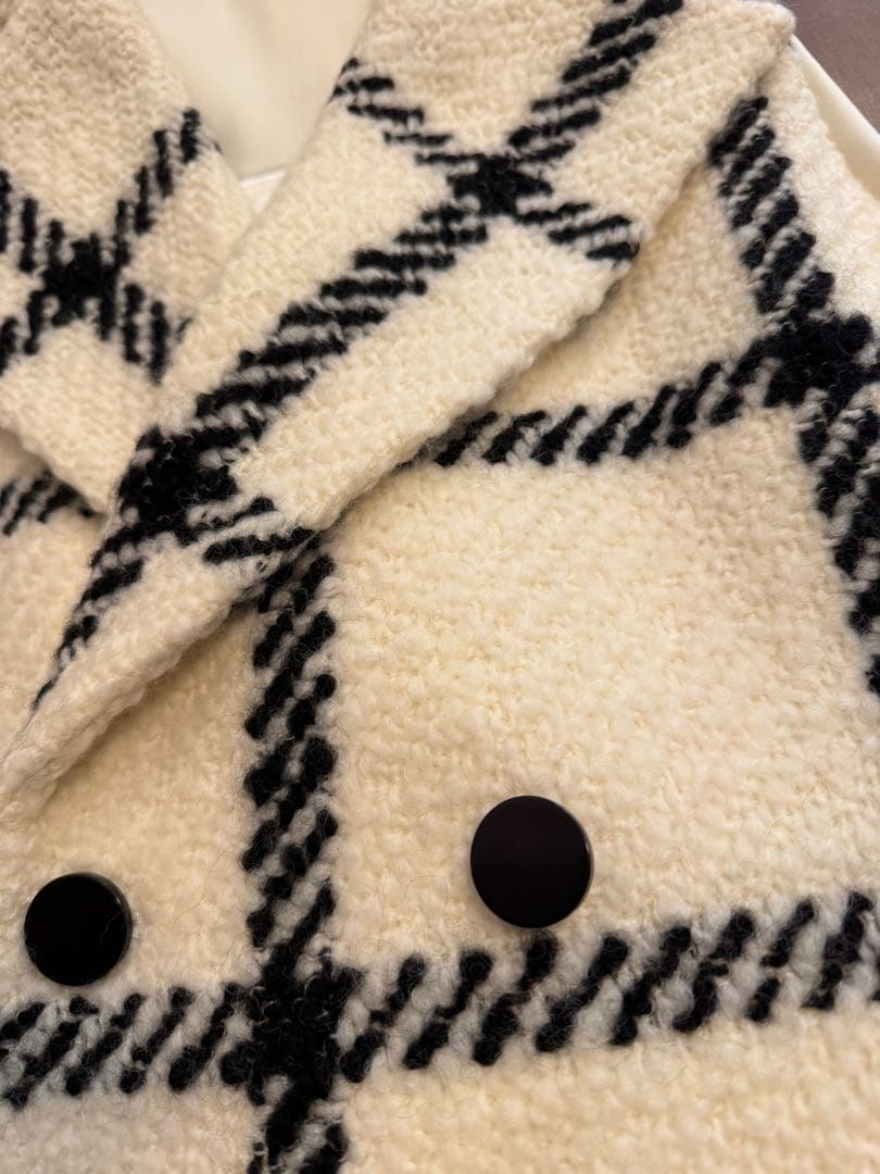 sheller シェリエ ジレコート 極美品 ビックチェック柄