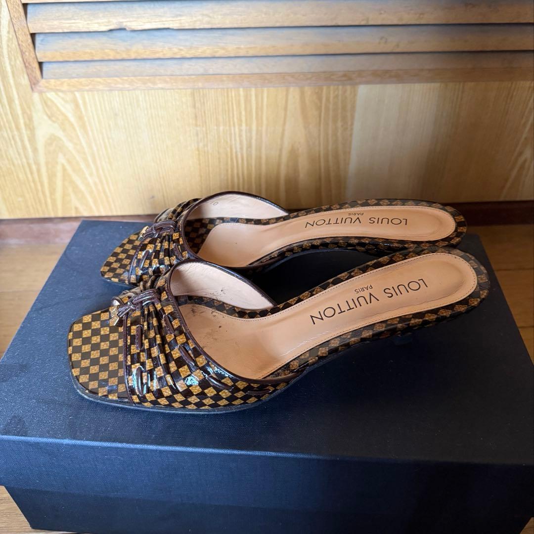 【週末セール開催】ルイヴィトン ダミエ ローヒール ヒール サンダル