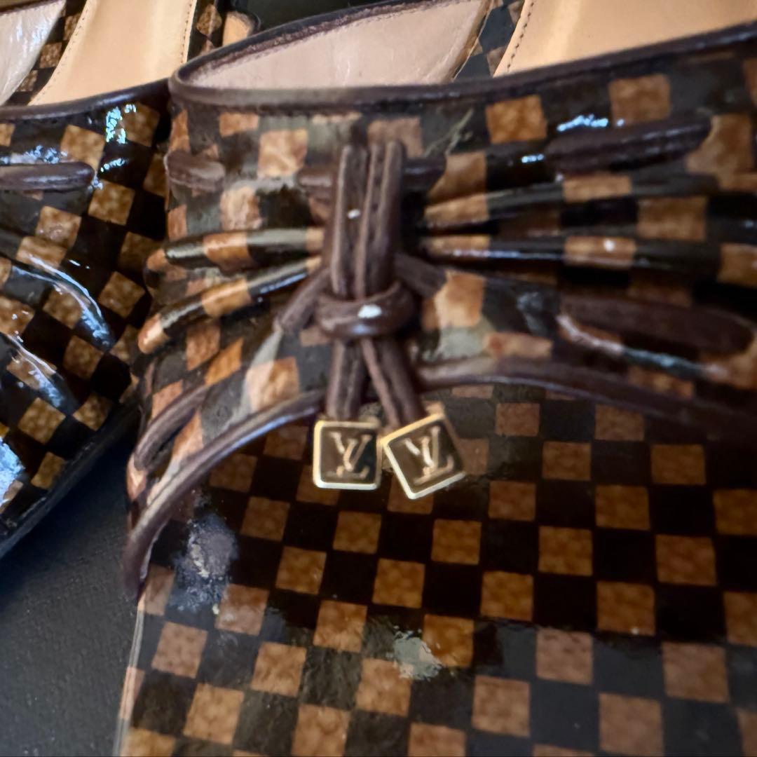 【週末セール開催】ルイヴィトン ダミエ ローヒール ヒール サンダル