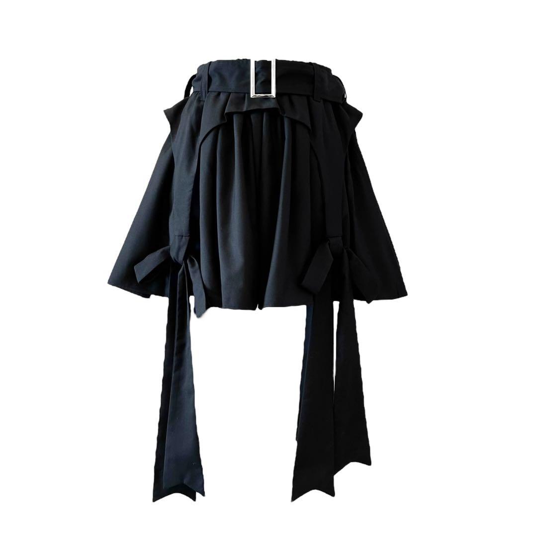 HEIHEI リボンガーター ショートパンツ ブラック