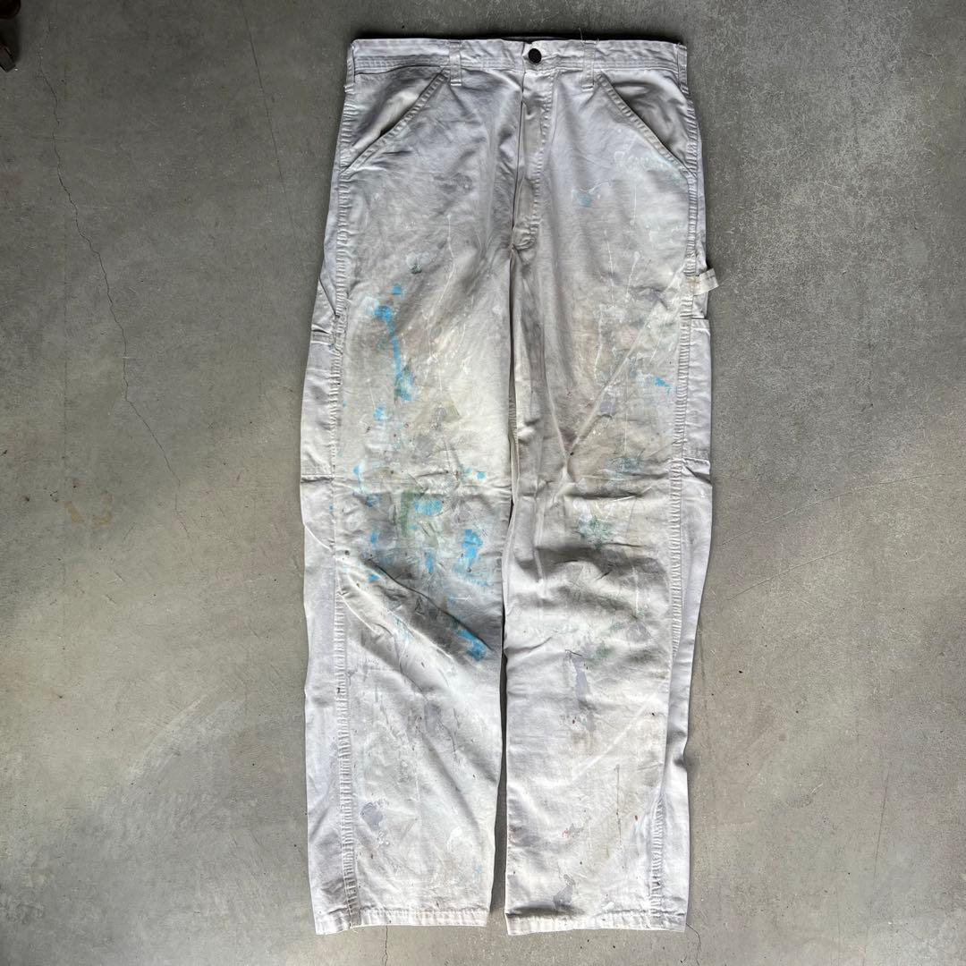 90s USA製 Stan Ray グランジ ペンキ ペインターパンツ/ホワイト