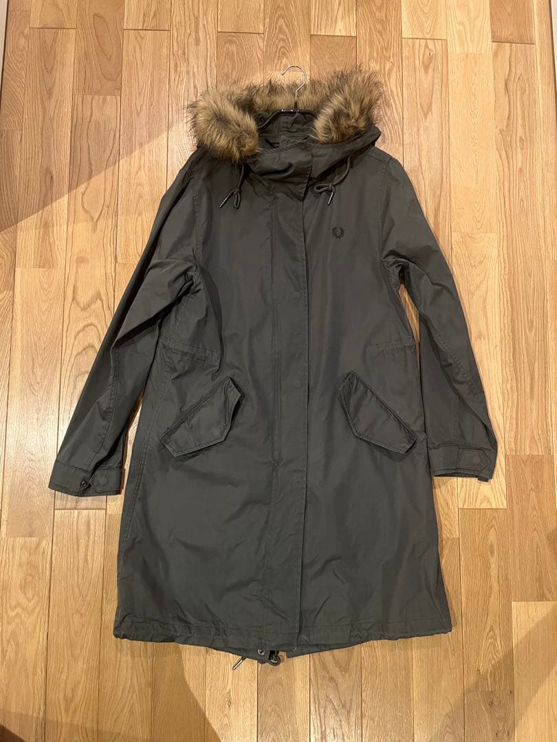 FRED PERRY ミリタリー フィッシュテール ファー付き モッズコート