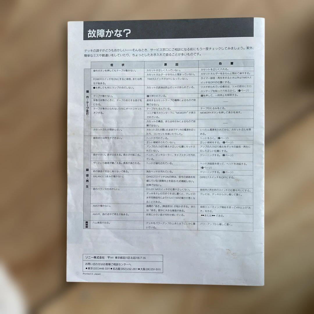 SONY TC-K222ESJ カセットデッキ リモコン付き　ジャンク品