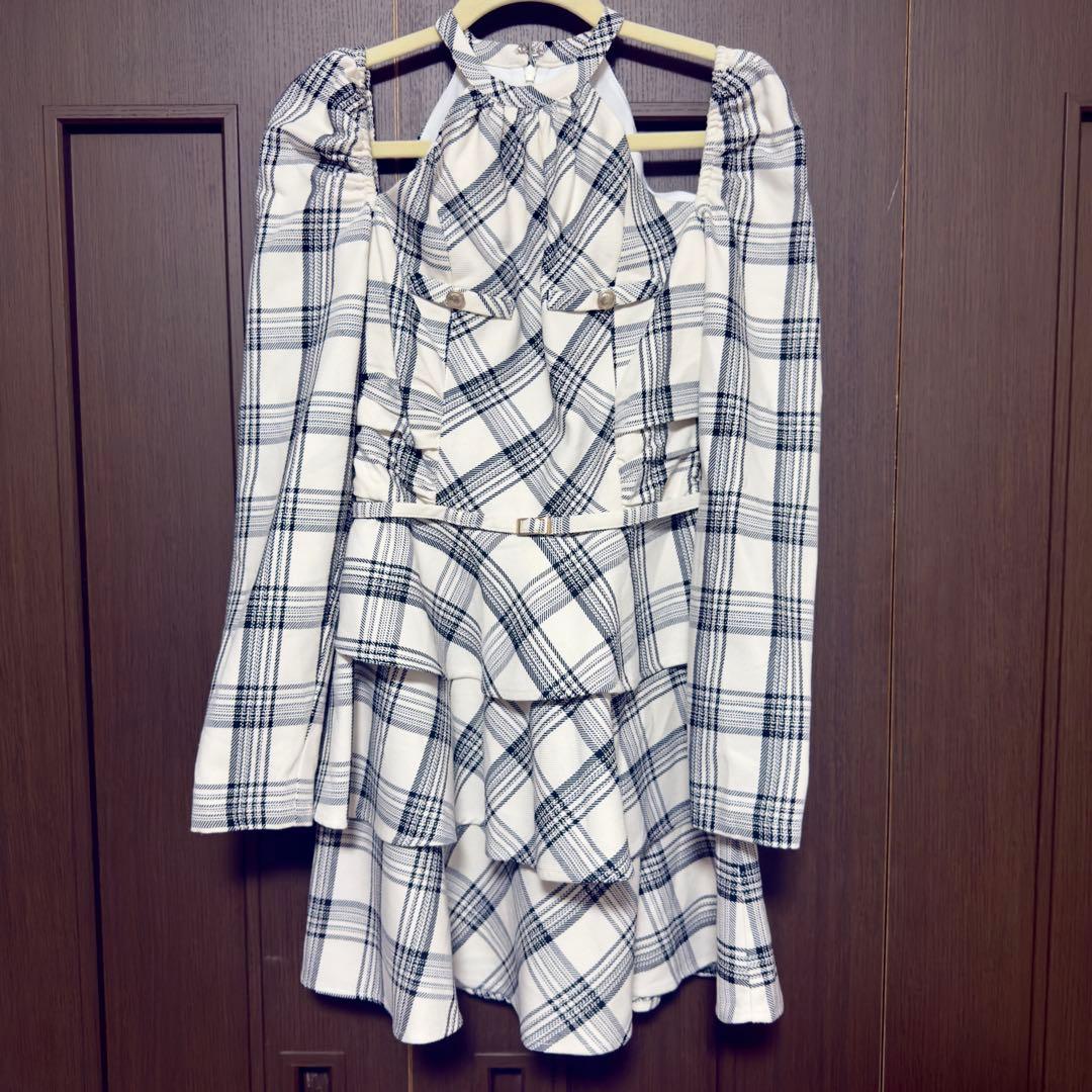エムミーエメ Sleeve halter check mini onepice