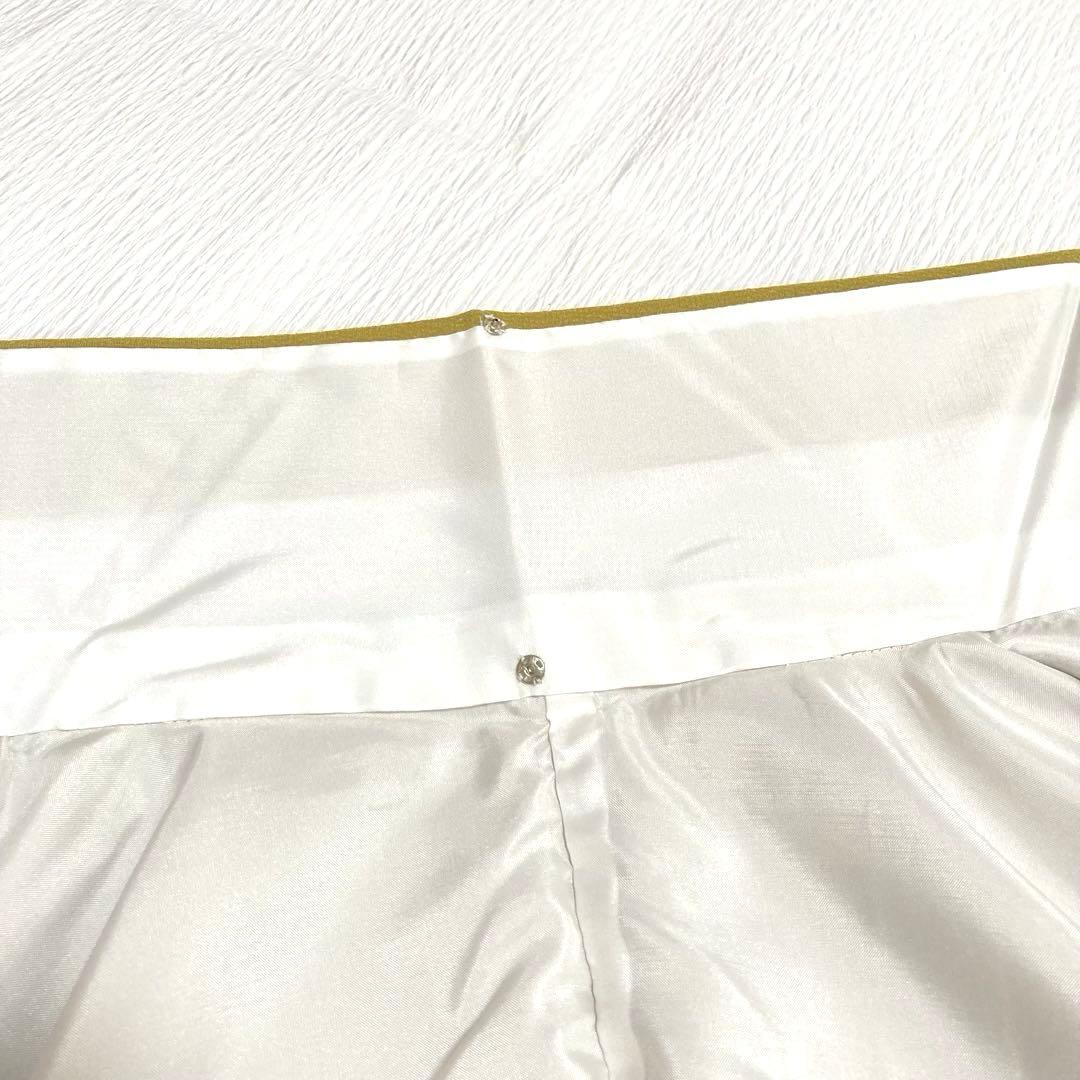 【美品✨】東レシルック　洗える着物　付け下げ　緑みのくすみの黄　桜　ぼかし染I1