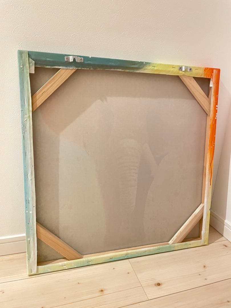 油絵　手描き　象　Amazonで約３万円で購入