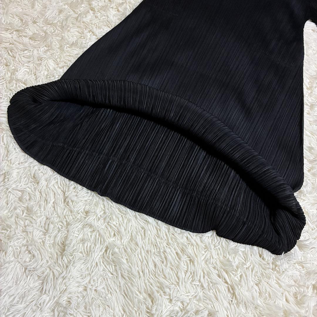 【美品】ISSEI MIYAKE　プリーツプリーズ　7分袖ワンピース　大きめ