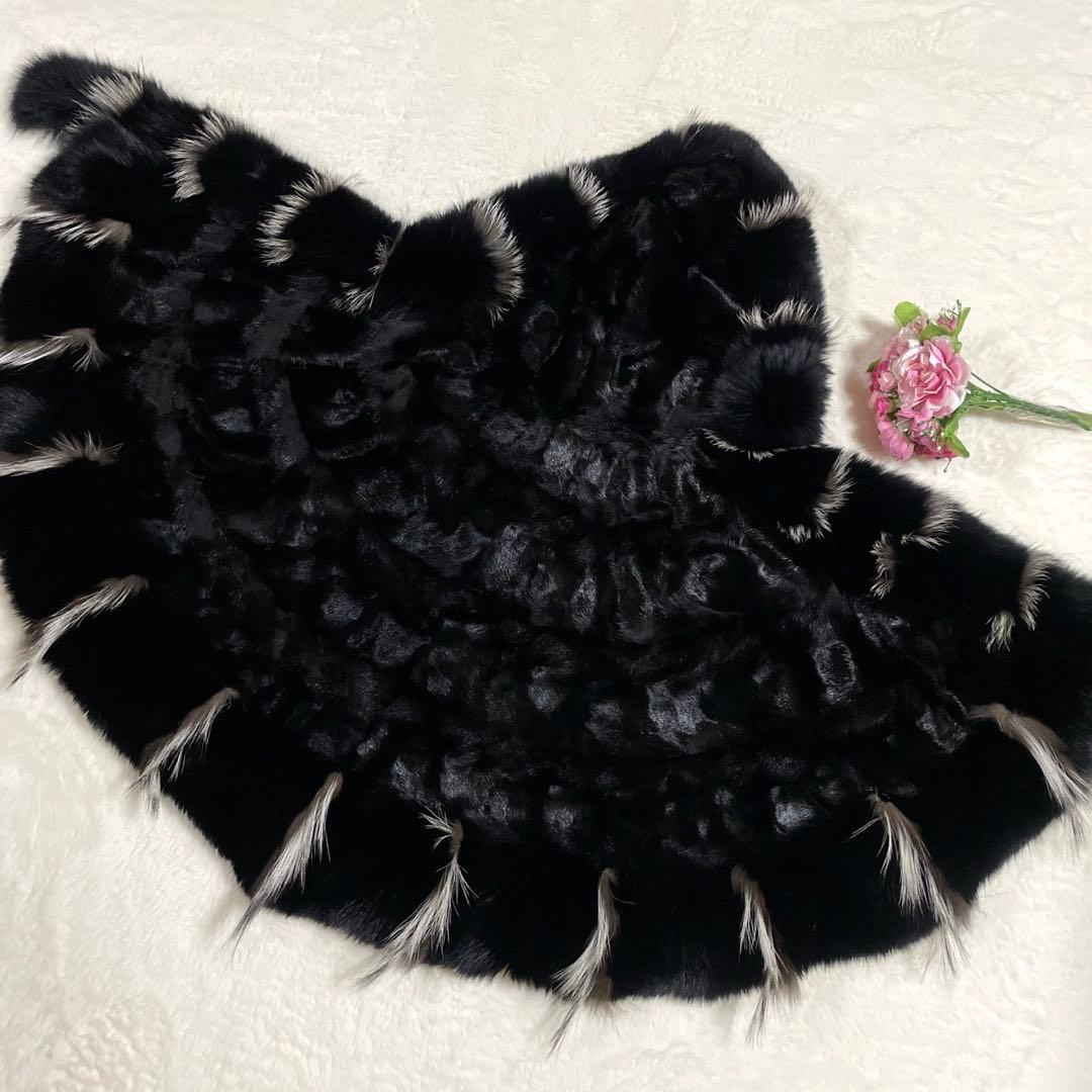 【美品】ロイヤルファーズ ミンク×フォックス ポンチョ ジレ