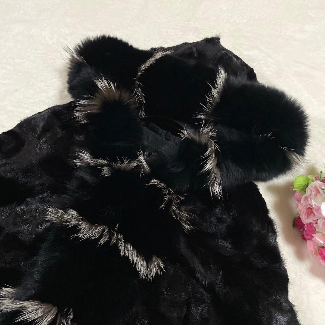 【美品】ロイヤルファーズ ミンク×フォックス ポンチョ ジレ