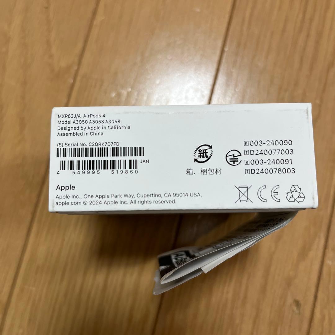 AirPods 4 本体 USB-C充電対応 ホワイト