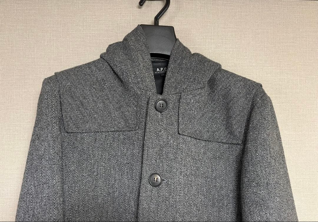 【最終価格】A.P.C. ダッフルコート グレー（ヘリンボーン調） フランス製
