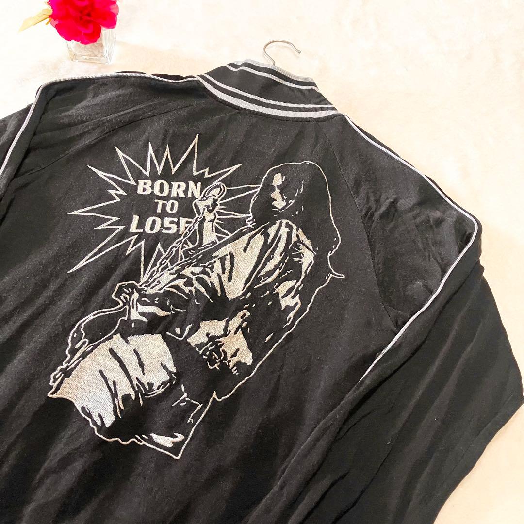 HYSTERIC GLAMOUR レーヨンスカジャン BK フリーサイズ 刺繍