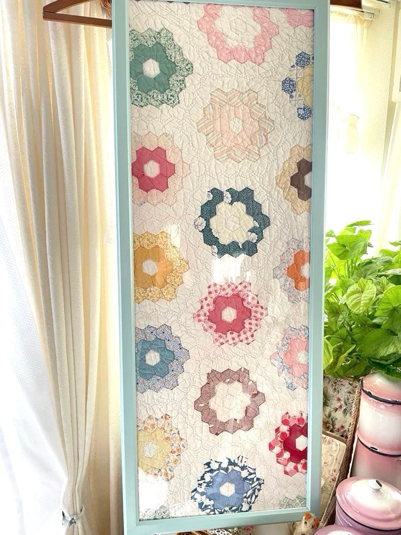 KWBTさま確認用になります。アンティークキルト窓枠フレームリバーシブル·͜· ♡