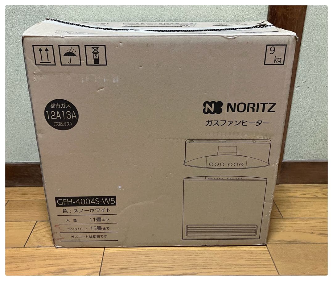 ノーリツ ガスファンヒーター GFH-4004S-W5 都市ガス ガスコード付き