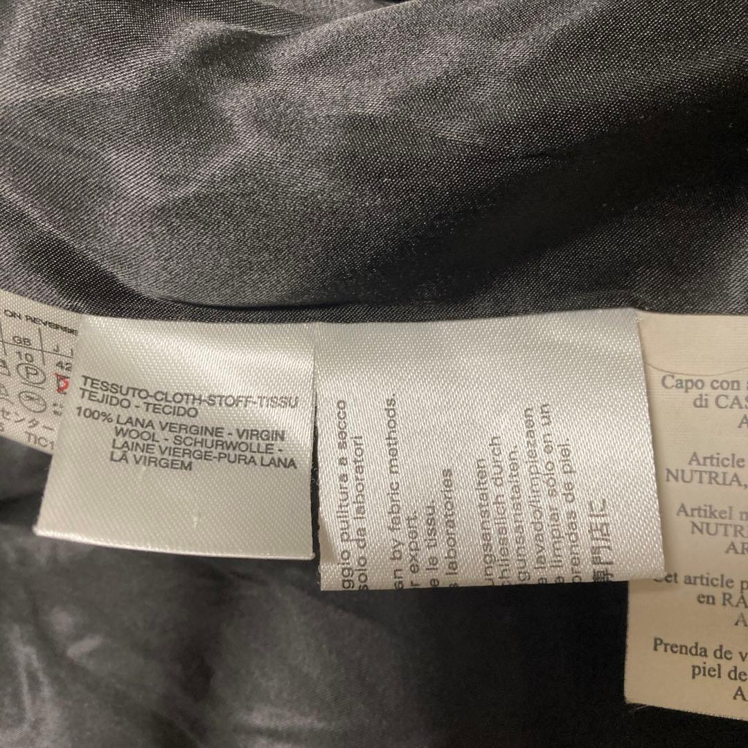 美品✨MAXMARA ヌートリアファー　コート　銀タグ　XL 黒　ミドル　ウール