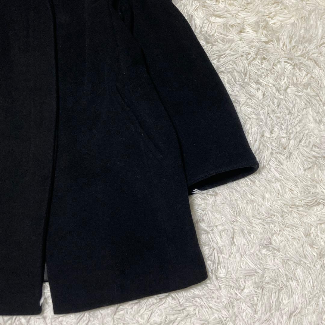 美品✨MAXMARA ヌートリアファー　コート　銀タグ　XL 黒　ミドル　ウール