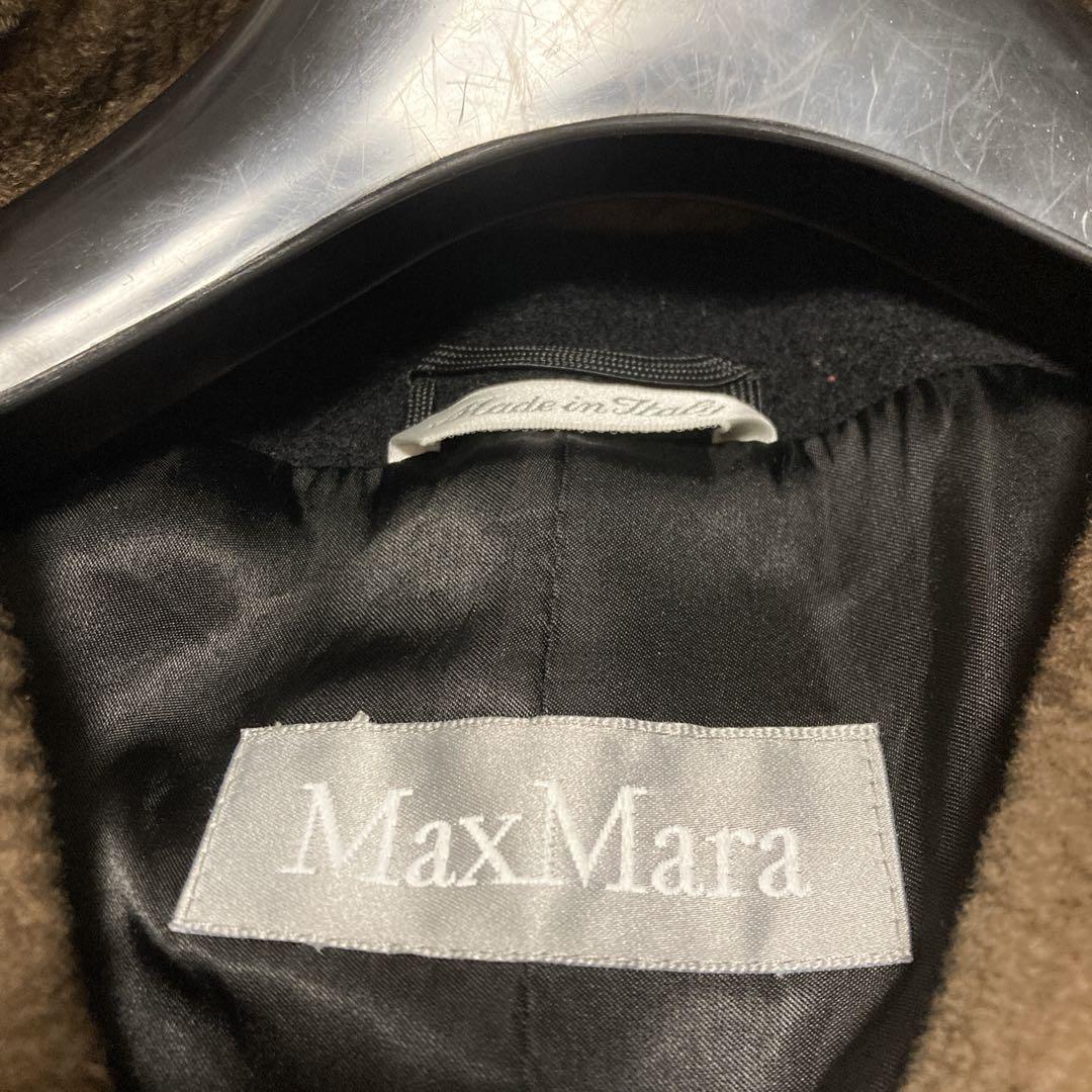美品✨MAXMARA ヌートリアファー　コート　銀タグ　XL 黒　ミドル　ウール