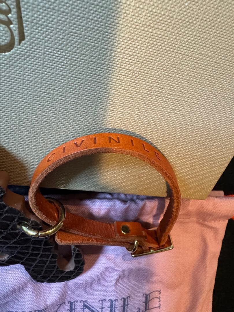 チビナイル　馬蹄チャーム&バングル チビワニ3点セット　クロコダイル　キャラメル