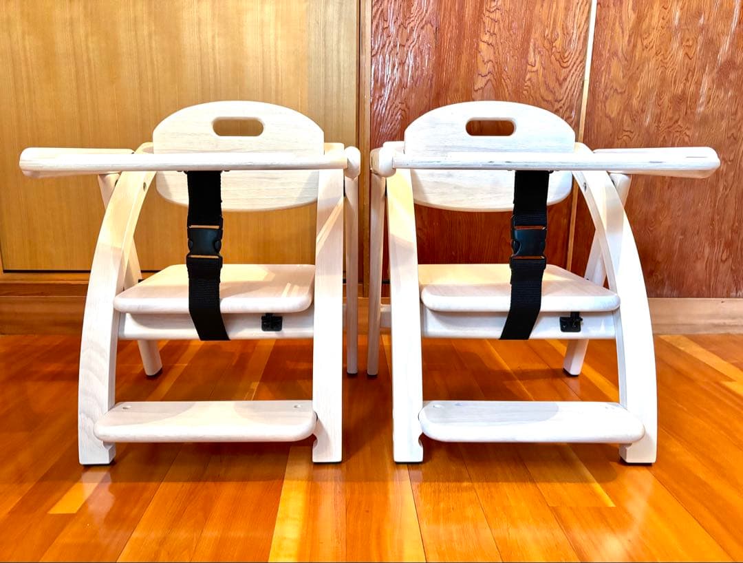 【美品】大和屋 ベビーチェア アーチ ローチェアⅢ 2脚セット ホワイト