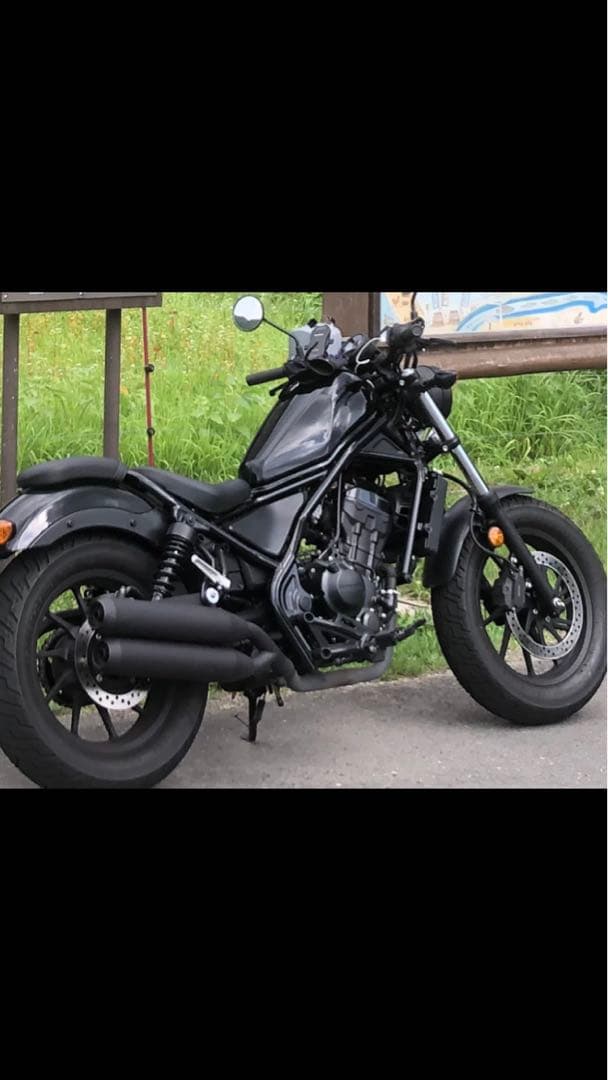 【レブル250 マフラー】 マットブラック／ W(ダブル)