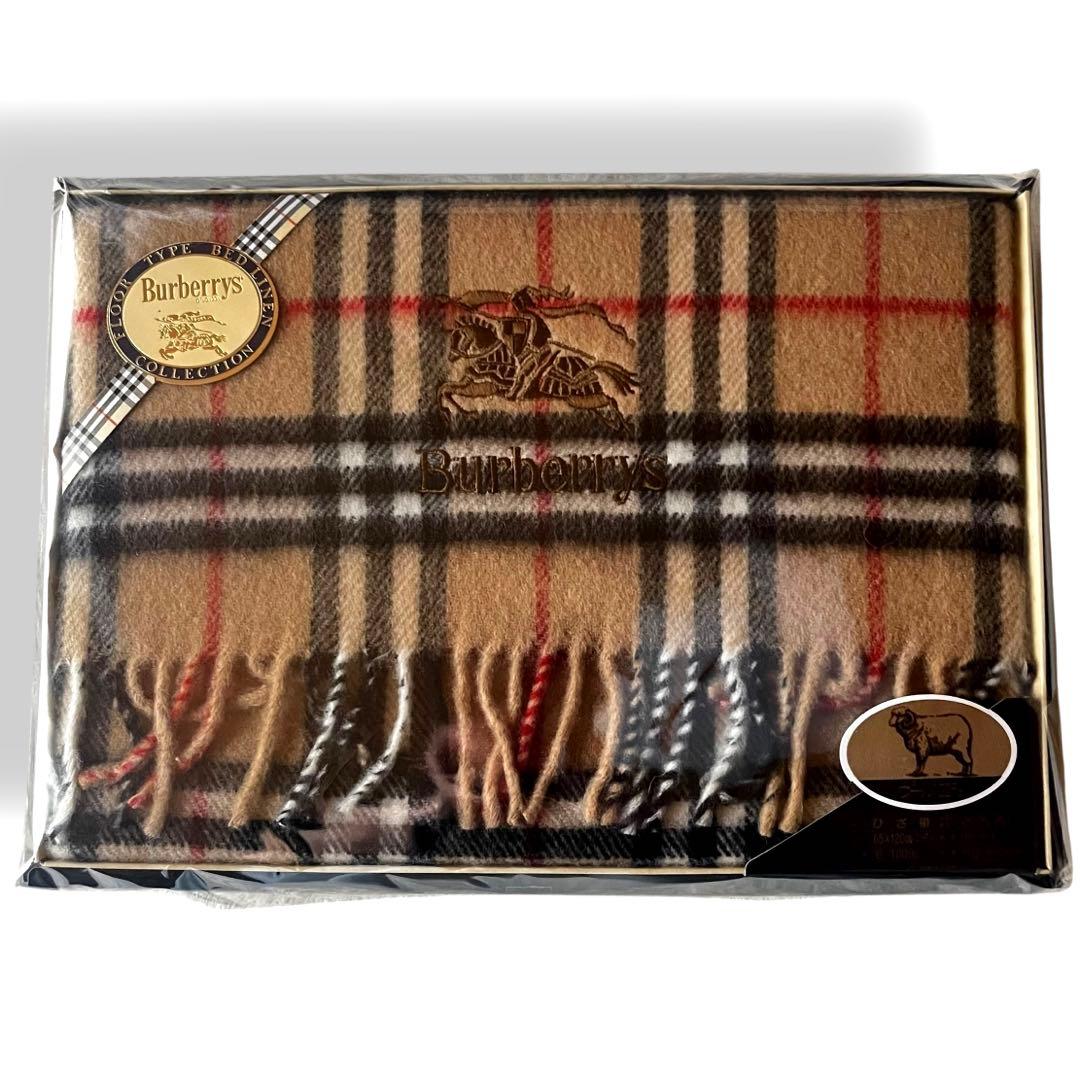 未使用✨バーバリー　ブランケット膝掛け65×120 ノバチェック　ウール100