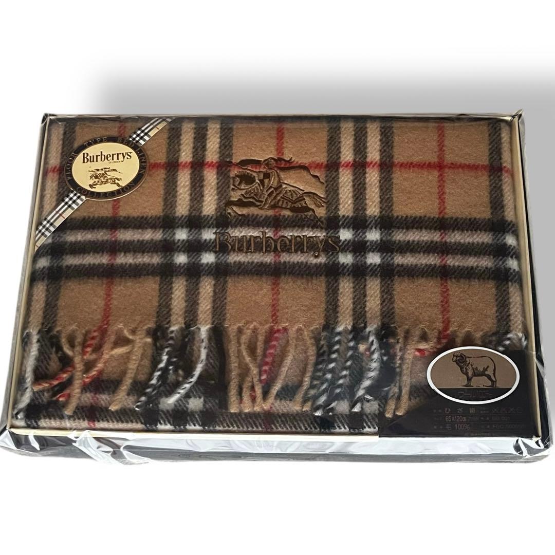 未使用✨バーバリー　ブランケット膝掛け65×120 ノバチェック　ウール100