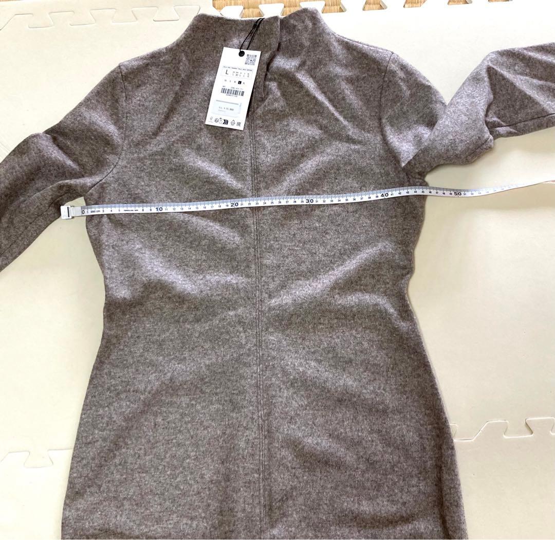 【新品】ZARA（ザラ）、ロングワンピース、ウールブレンド、Lサイズ