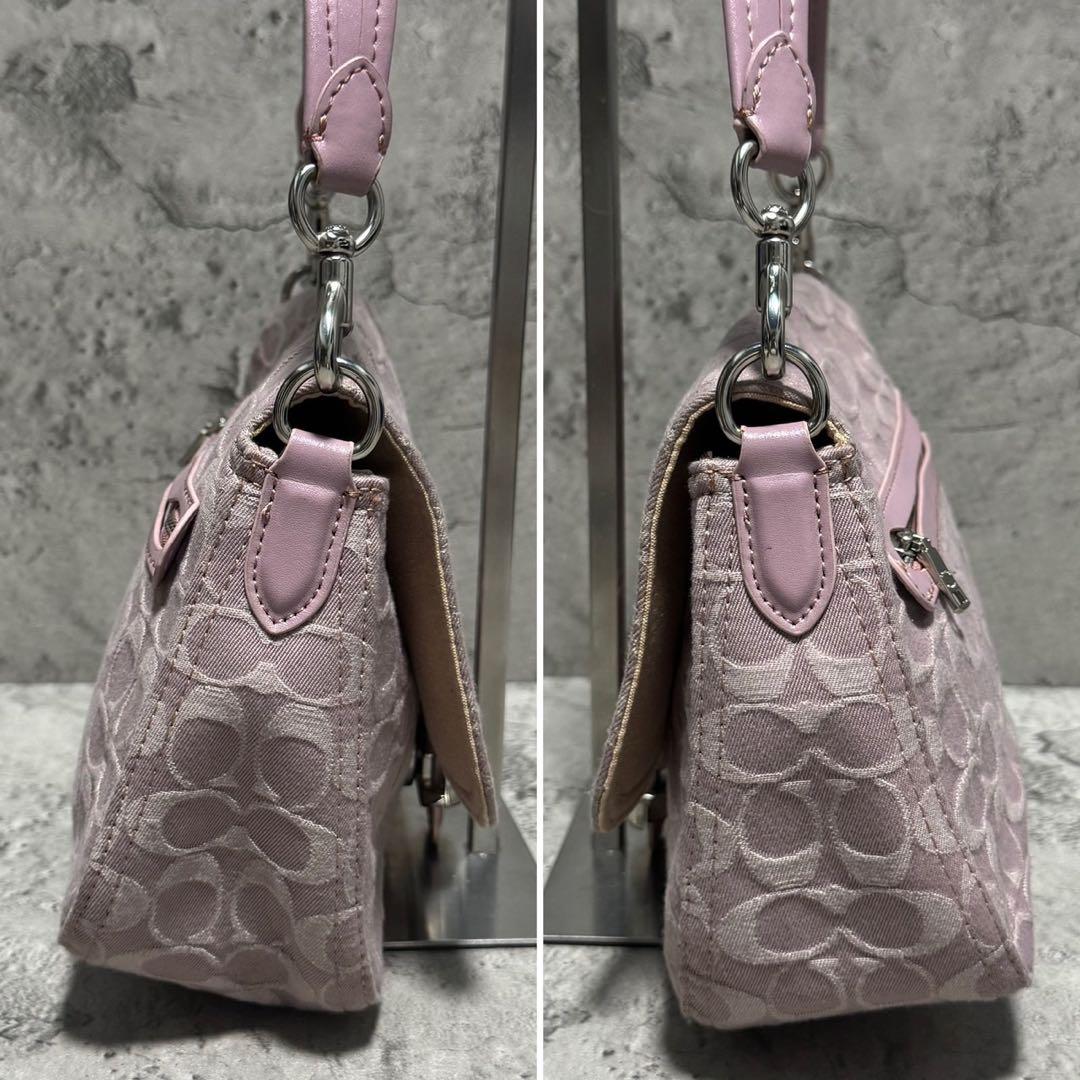 美品✨️コーチ ワンショルダーバッグ タビー シグネチャーデニム レザー