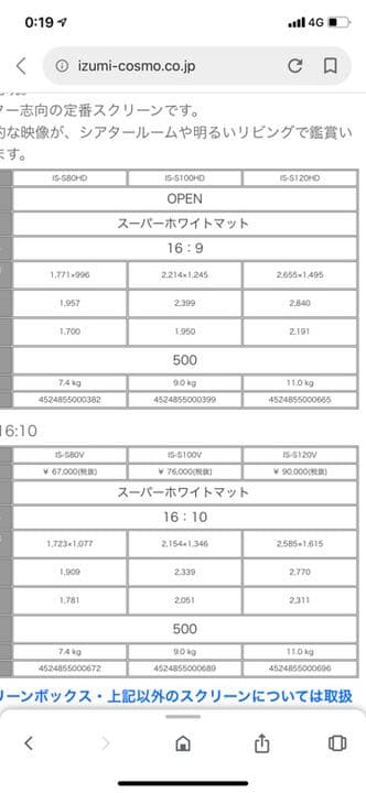 スプリングスクリーン　is-s80hd