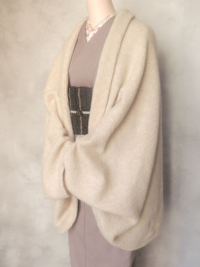 国産もこもこウールシープボア/アイボリー・モモンガカーディガン
