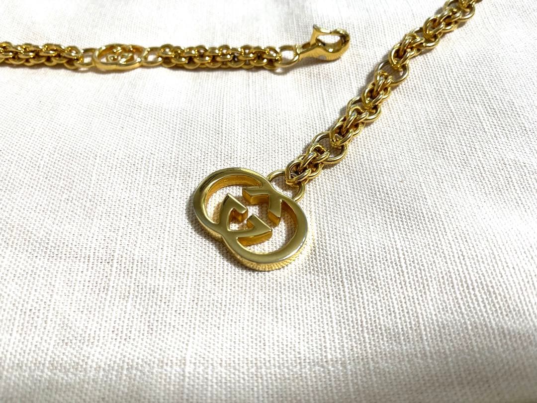 gucci ゴールド　インターロッキングチェーンベルト　ヴィンテージ