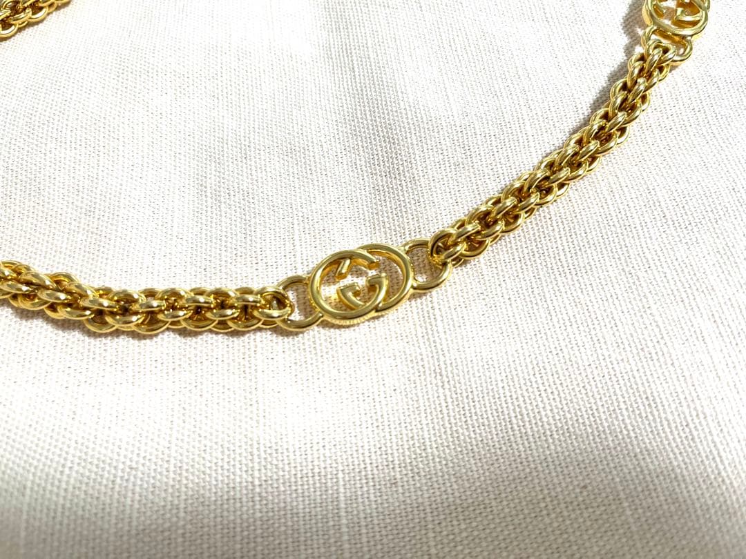 gucci ゴールド　インターロッキングチェーンベルト　ヴィンテージ