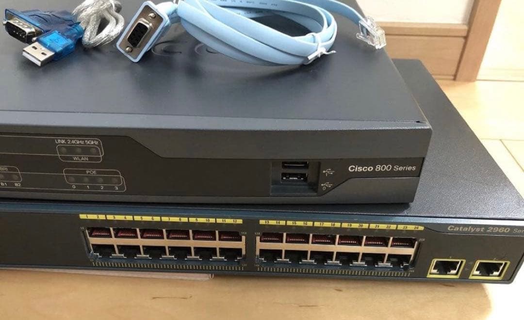 【CCNA、CCNP】2台セットCisco892J、L2スイッチ2960