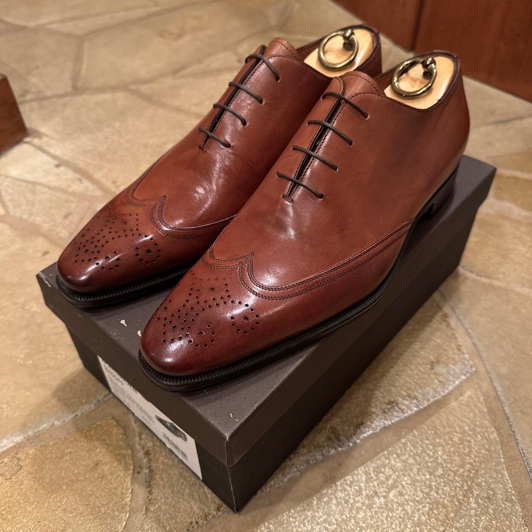 ⭐️美品⭐️a.testoniブラウンレザーウィングチップ ドレスシューズ（未使用）