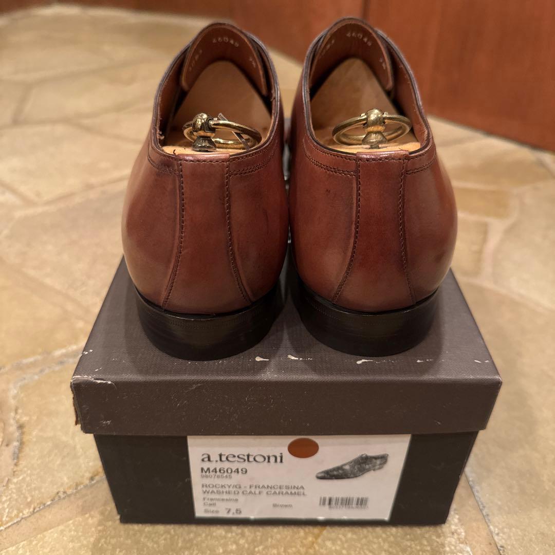 ⭐️美品⭐️a.testoniブラウンレザーウィングチップ ドレスシューズ（未使用）