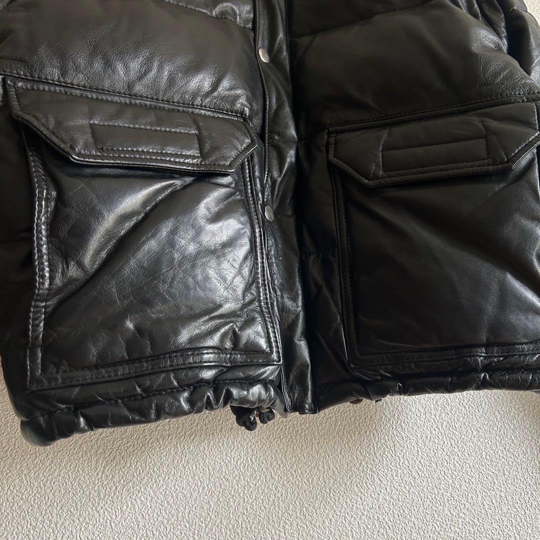 FREEDOM フリーダム ダウンジャケット レザー 牛革 y2k ブラック