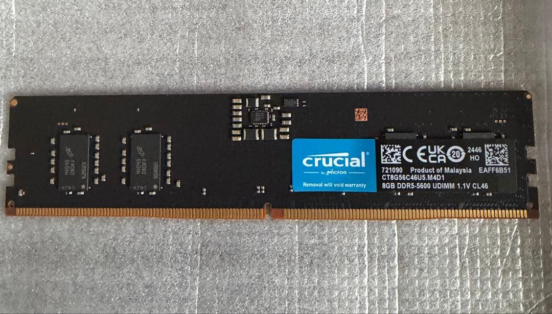 crucial 8GB DDR5 5600 UDIMM デスクトップ
