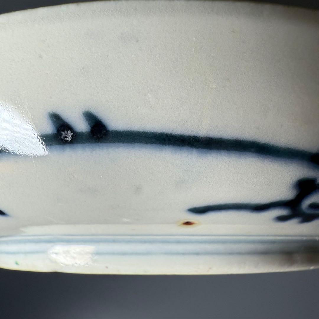 古伊万里　赤絵紅葉鹿文様五寸皿　5枚　金蘭手　丸文　裏鶴唐草文　直径15.4cm