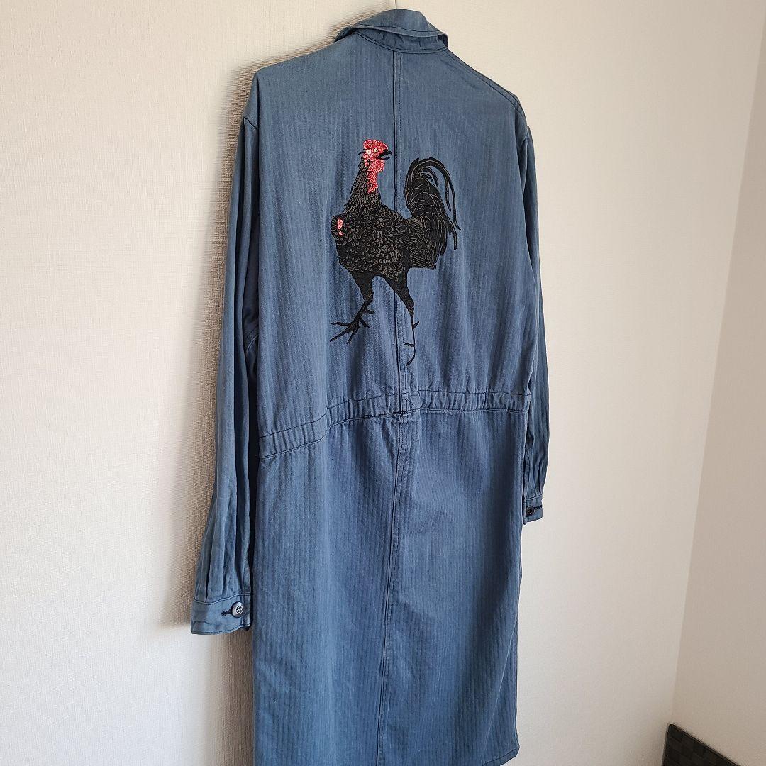 unsame　リメイクコート 軍鶏　デニム　和柄　和風　再構築　ヴィンテージ
