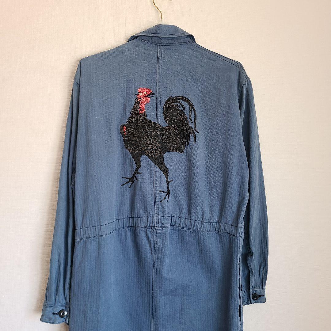 unsame　リメイクコート 軍鶏　デニム　和柄　和風　再構築　ヴィンテージ