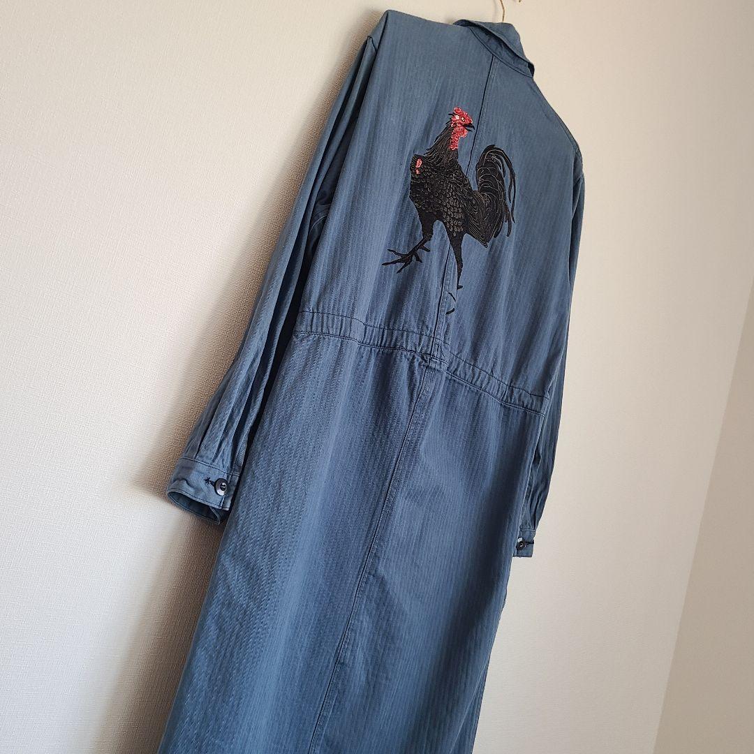 unsame　リメイクコート 軍鶏　デニム　和柄　和風　再構築　ヴィンテージ