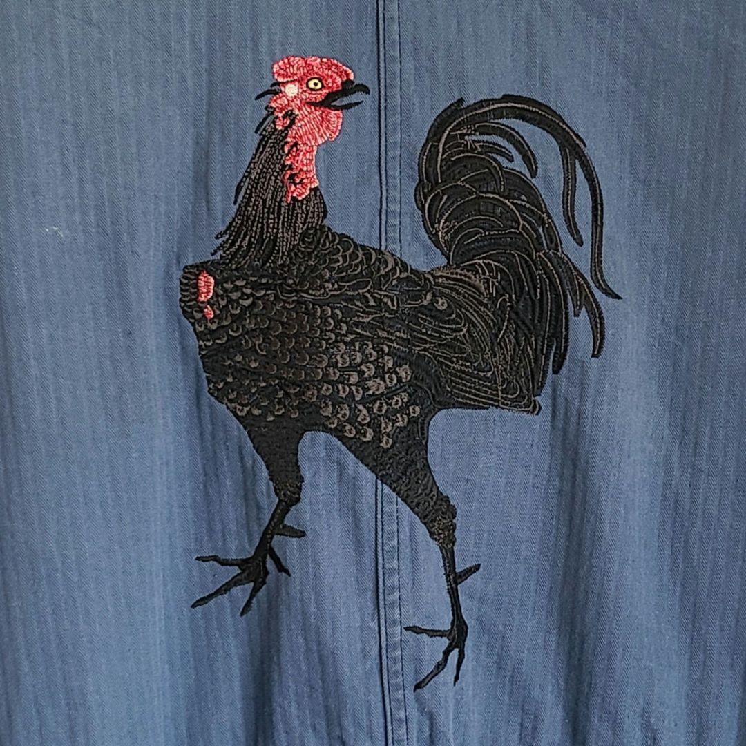 unsame　リメイクコート 軍鶏　デニム　和柄　和風　再構築　ヴィンテージ