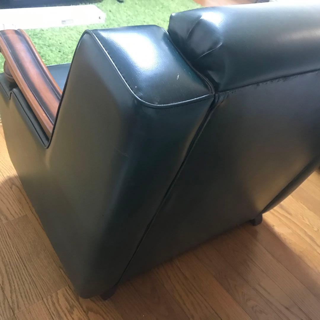 仁★70年代　昭和レトロ ダークグリーン 1人掛けソファ