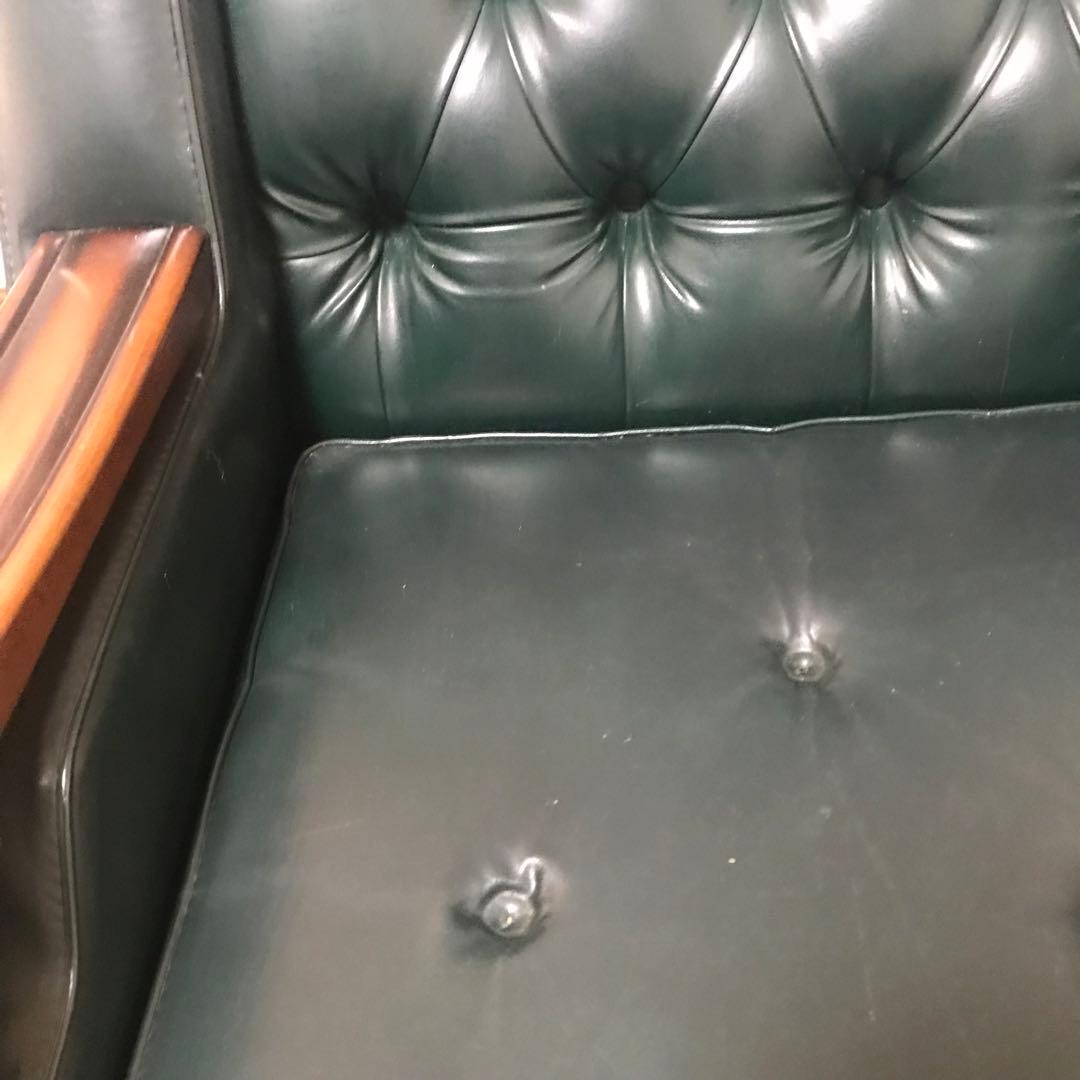 仁★70年代　昭和レトロ ダークグリーン 1人掛けソファ
