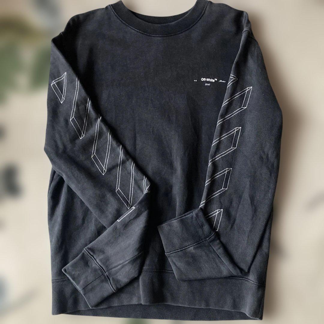 「値下げ」Off-White ダークグレー スウェットシャツ