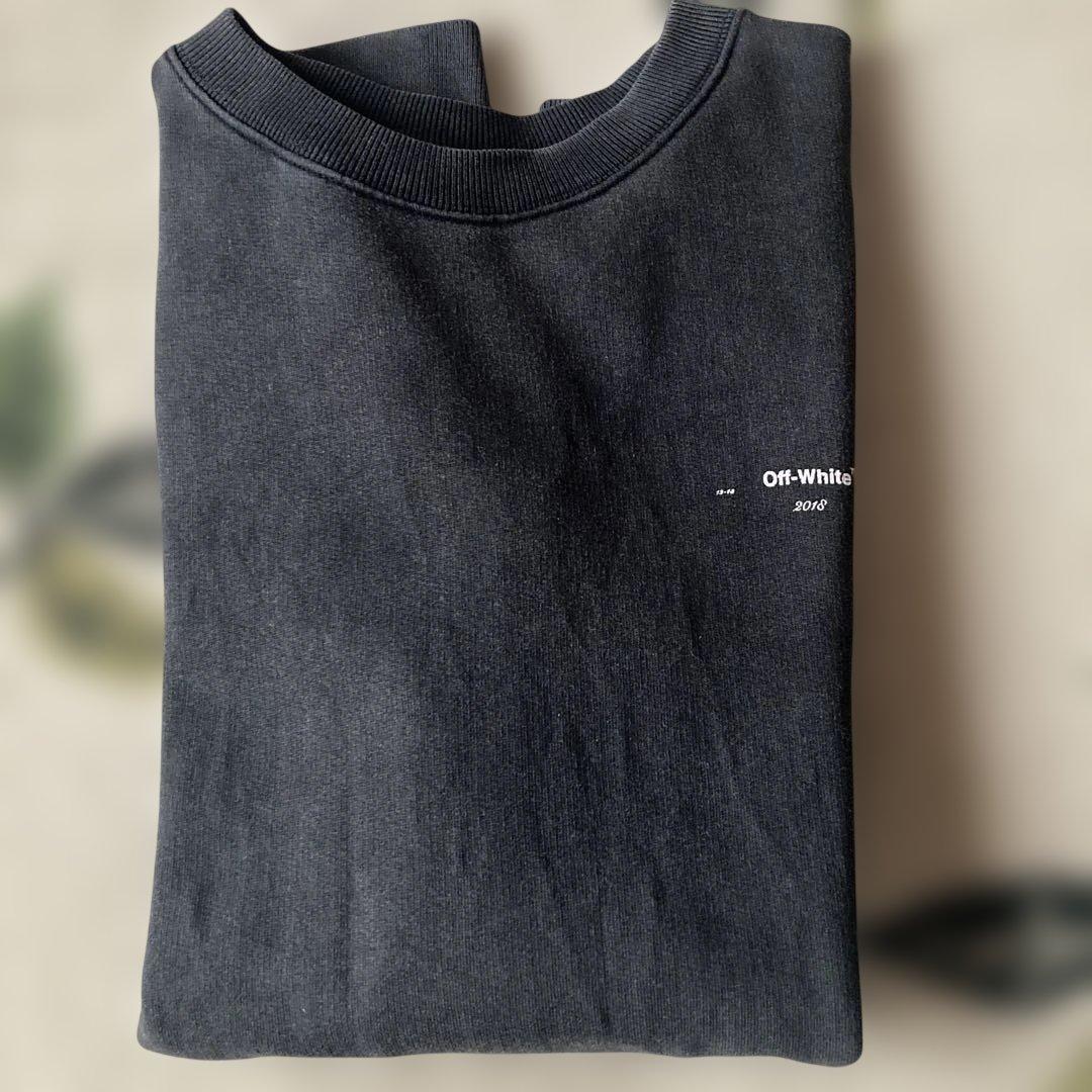 「値下げ」Off-White ダークグレー スウェットシャツ