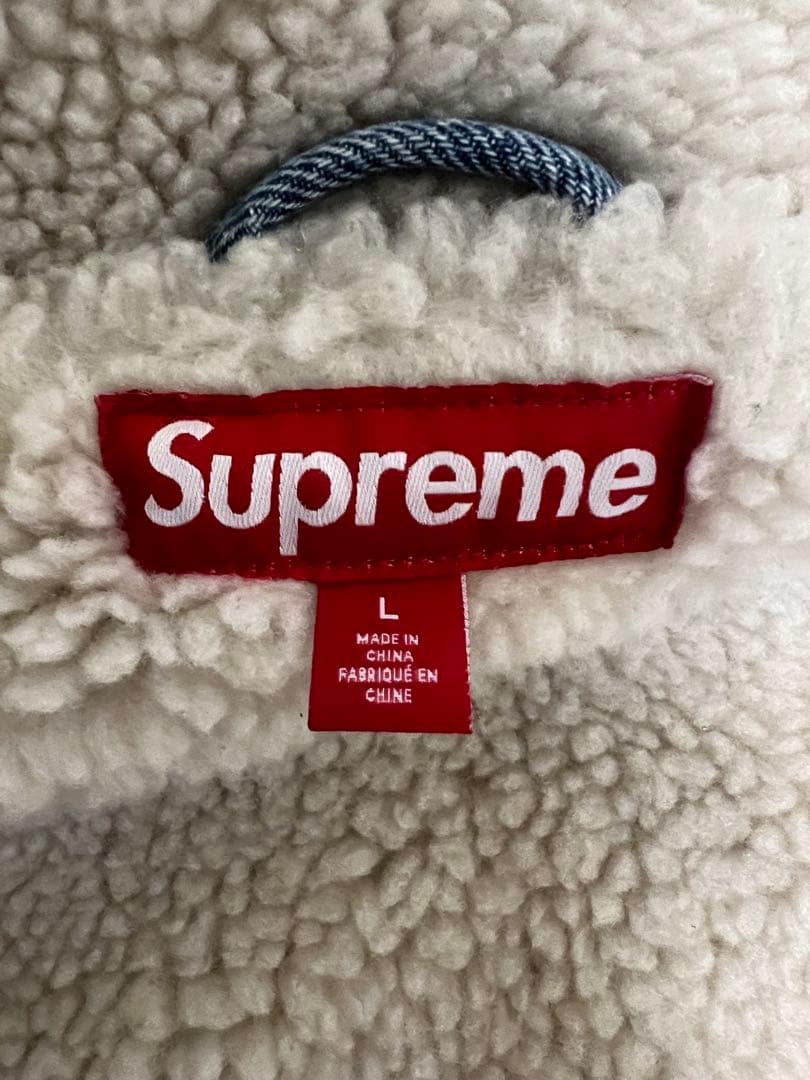 ま*き様 Supreme ボア襟 デニムジャケット