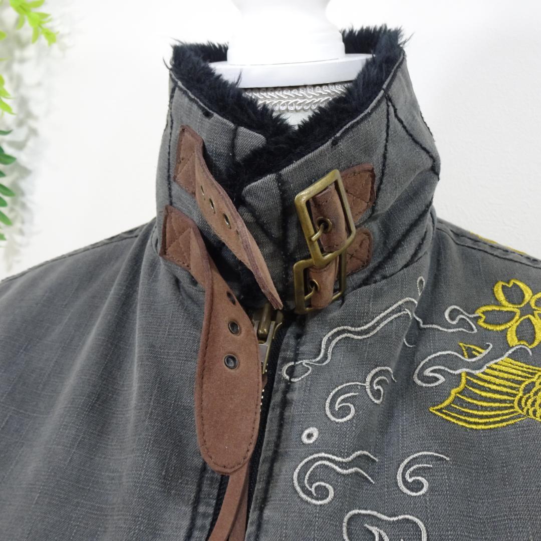 Kula by Eternal スカジャン風ミリタリージャケット 刺繍 グレーM