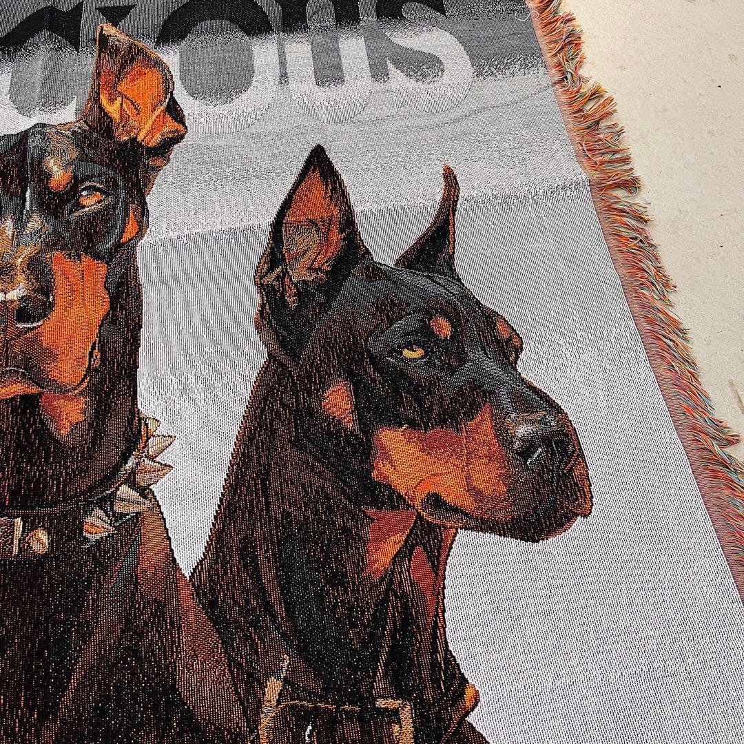 ラグ・カーペット FEROCIOUS doberman jacquard blanket rug
